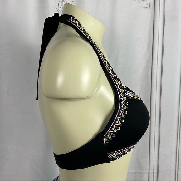 Victoria’s Secret PINK Colorful Geometric Triangle Bikini Top Small Halter Style - Picture 3 of 6